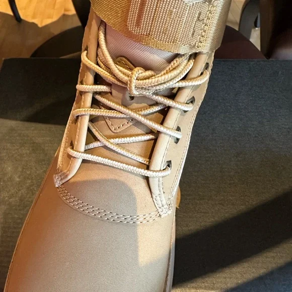 UGG Tan Rain and Snow Boots with High Top Design and Thick Sole - Picture 4 of 8